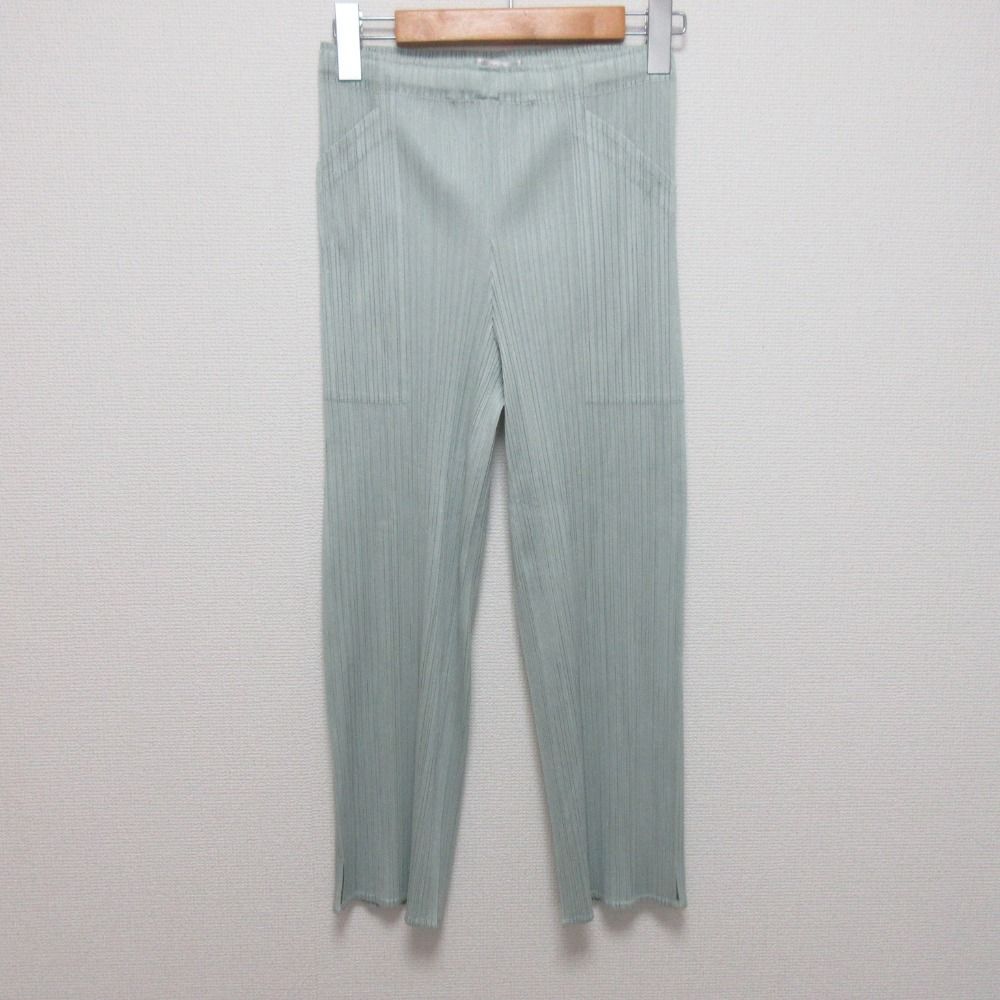 PLEATS PLEASE プリーツプリーズ イッセイミヤケ イージーパンツ PP01-JF187 サイズ4 ミント レディース 古着