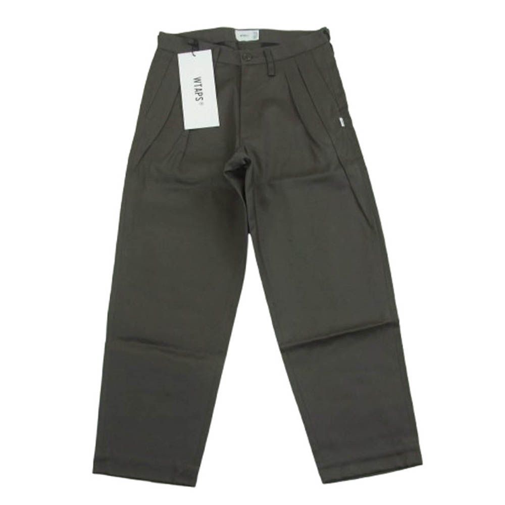 WTAPS ダブルタップス 21SS 211TQDT-PTM02 TUCK 02 TROUSERS COTTON TWILL コットン ツイル 2タック トラウザーズ パンツ グレー系 01 新古品