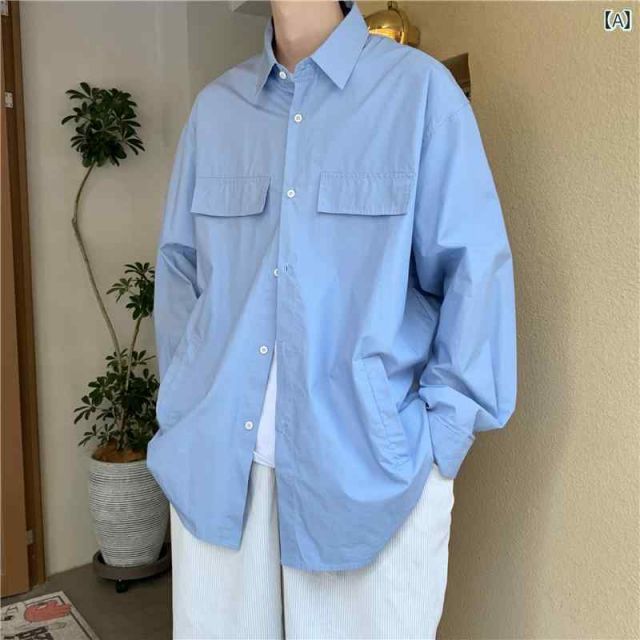 春 コーデ メンズ 用 服 シンプル ファッション オシャレ 大人 かっこいい 大きいサイズ ストリート 紳士服 ドレープ 快適 シャツ レディース ワークウェア 長袖 アウター カジュアル カップル ウェア 無地