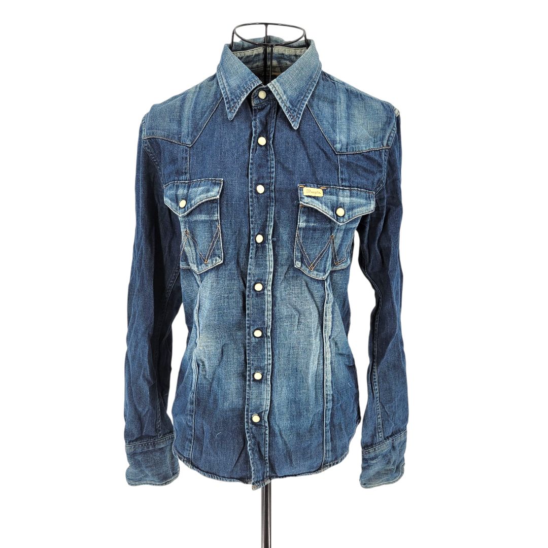 AKM エイケイエム デニムシャツ美品‼️ 訳あり】AKM エイケイエム デニムシャツ 長袖 S コットン100