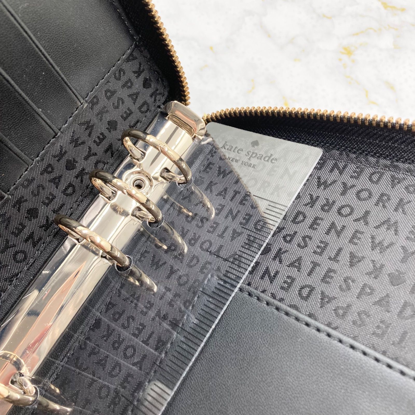 文房具 kate spade 6穴 レザー手帳