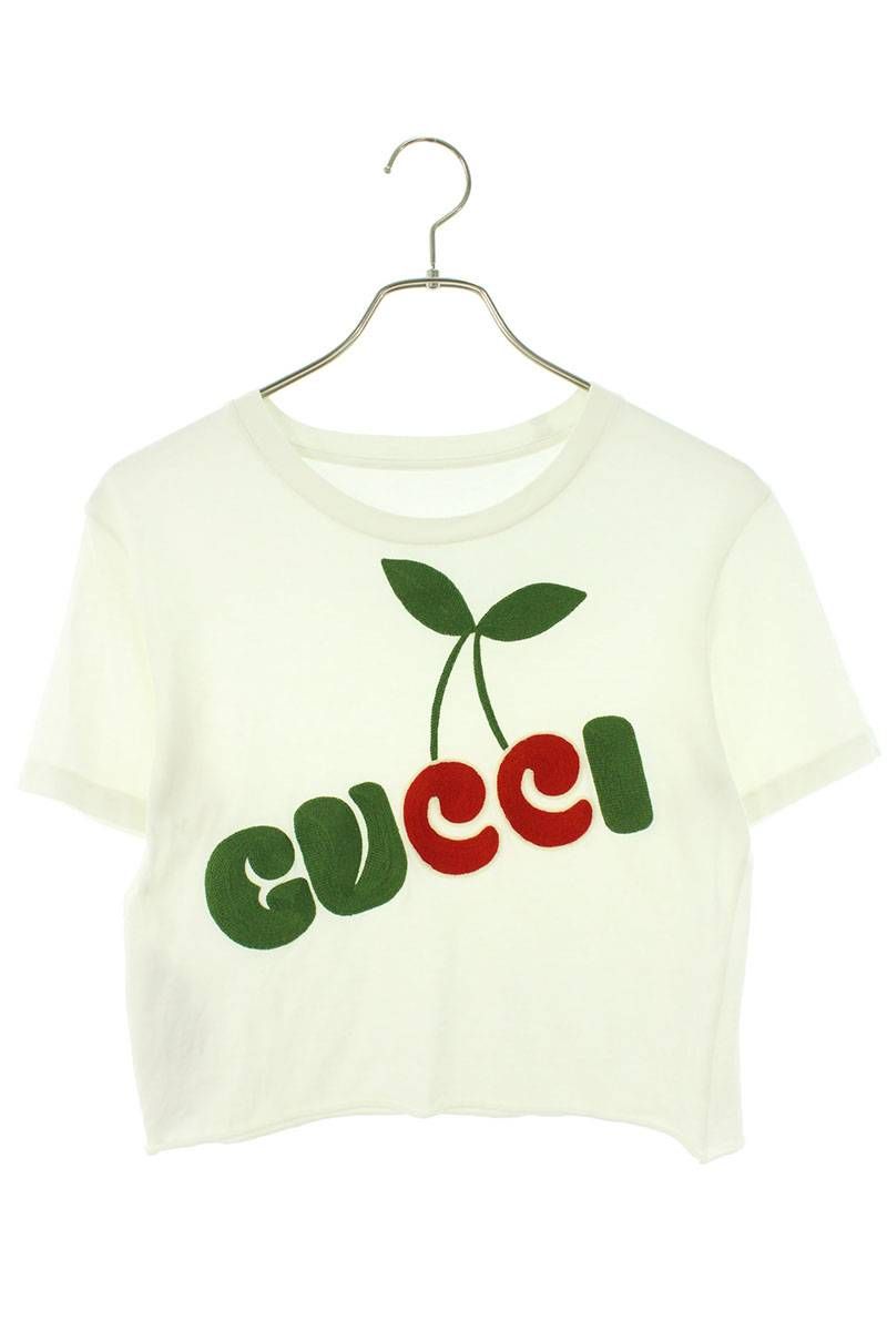 グッチ 644669 XJDBC チェリーロゴ刺繍Tシャツ レディース XS