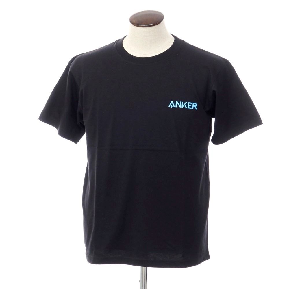【中古】【未使用】アダムエロペ Adam et Rope' ANKER・TRAVEL COUTUREコラボ プリント 半袖Ｔシャツ ブラック【サイズL】【メンズ】