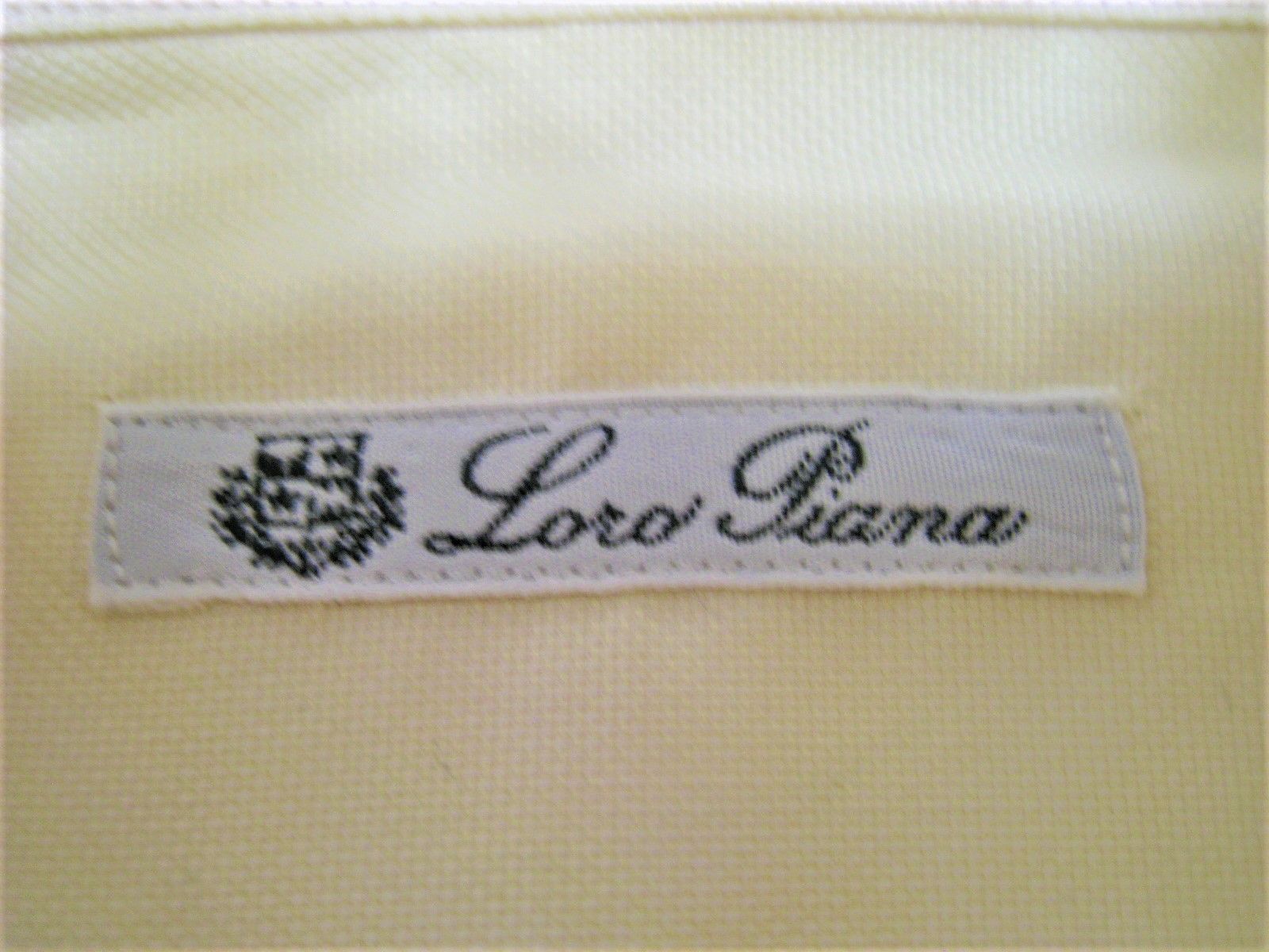 イタリー製 ロロピアーナLoro Piana シャツ ライトイエロー地 サイズL-