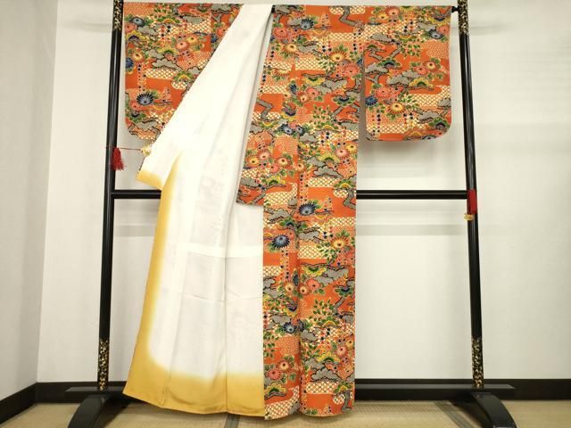 平和屋着物○京友禅の第一人者 松井青々 訪問着 花車文 金彩 正絹 逸品