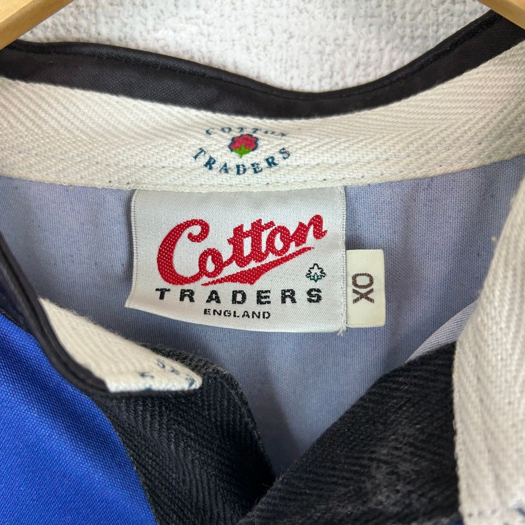 新作グッ TRADERS Cotton コットントレーダーズ 刺繍ロゴ ラガーシャツ ウェア