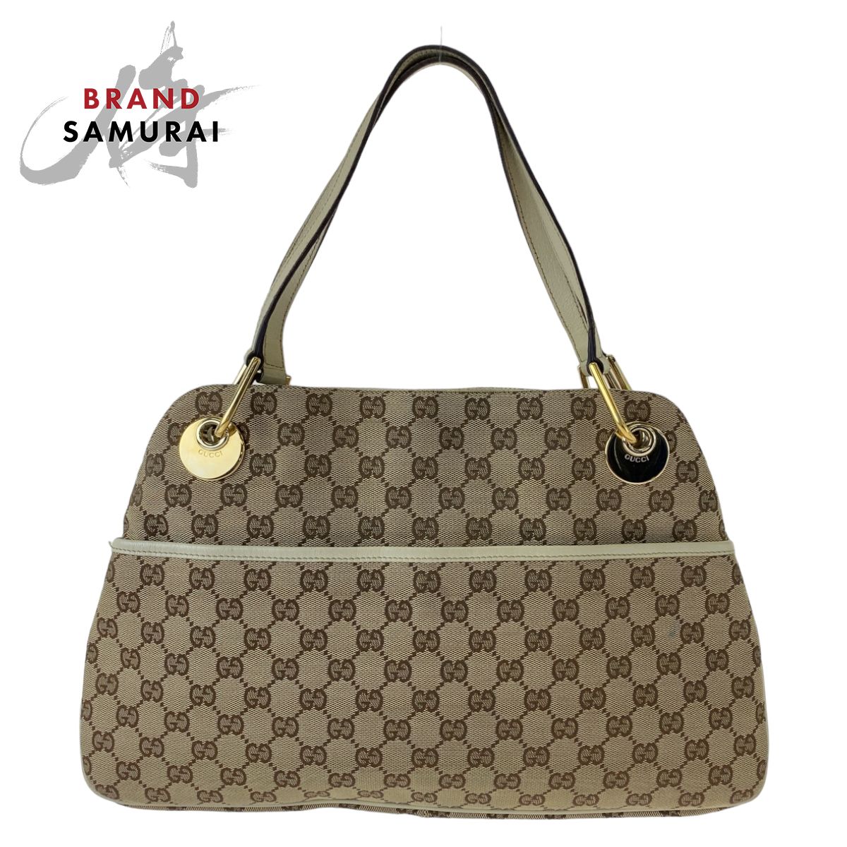 美品 GUCCI グッチ ベージュ ブラウン アイボリー ゴールド金具 GG 