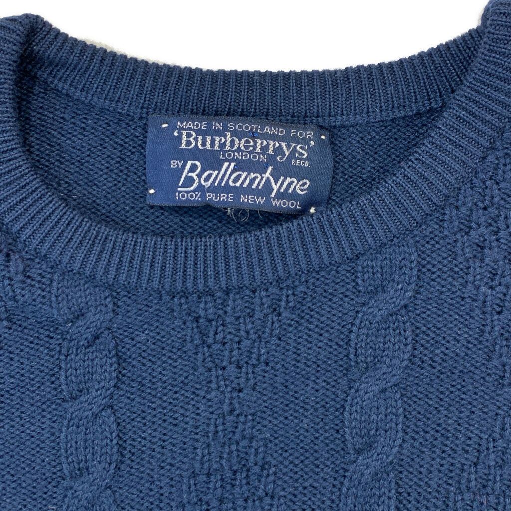 90年代 スコットランド製 Burberrys バーバリーズ Ballantyne ウール  