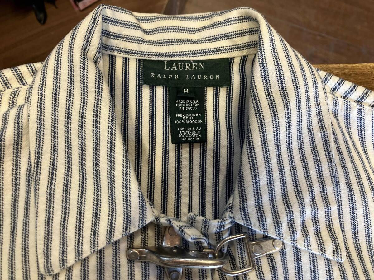 usa製 ローレン ラルフローレン ファイヤーマン カバーオール ヒッコリー Ralph Lauren - 90s ラルフローレン ファイヤーマン ジャケット