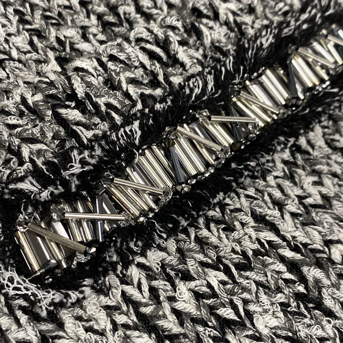 ルイヴィトン スカート サイズM レディース RW221BOJ7FMKZ92 ライトグレー×マルチ ニット ビーズ ラインストーン ひざ丈 ツイード WWW_SIROKUMA-CORPORATION_COM