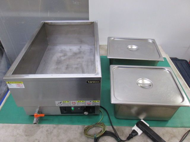 タニコー 電気式ウォーマー 卓上タイプ N-TCW-3555E-2 縦置き2槽 湯煎式 0920CI 7AT-13S