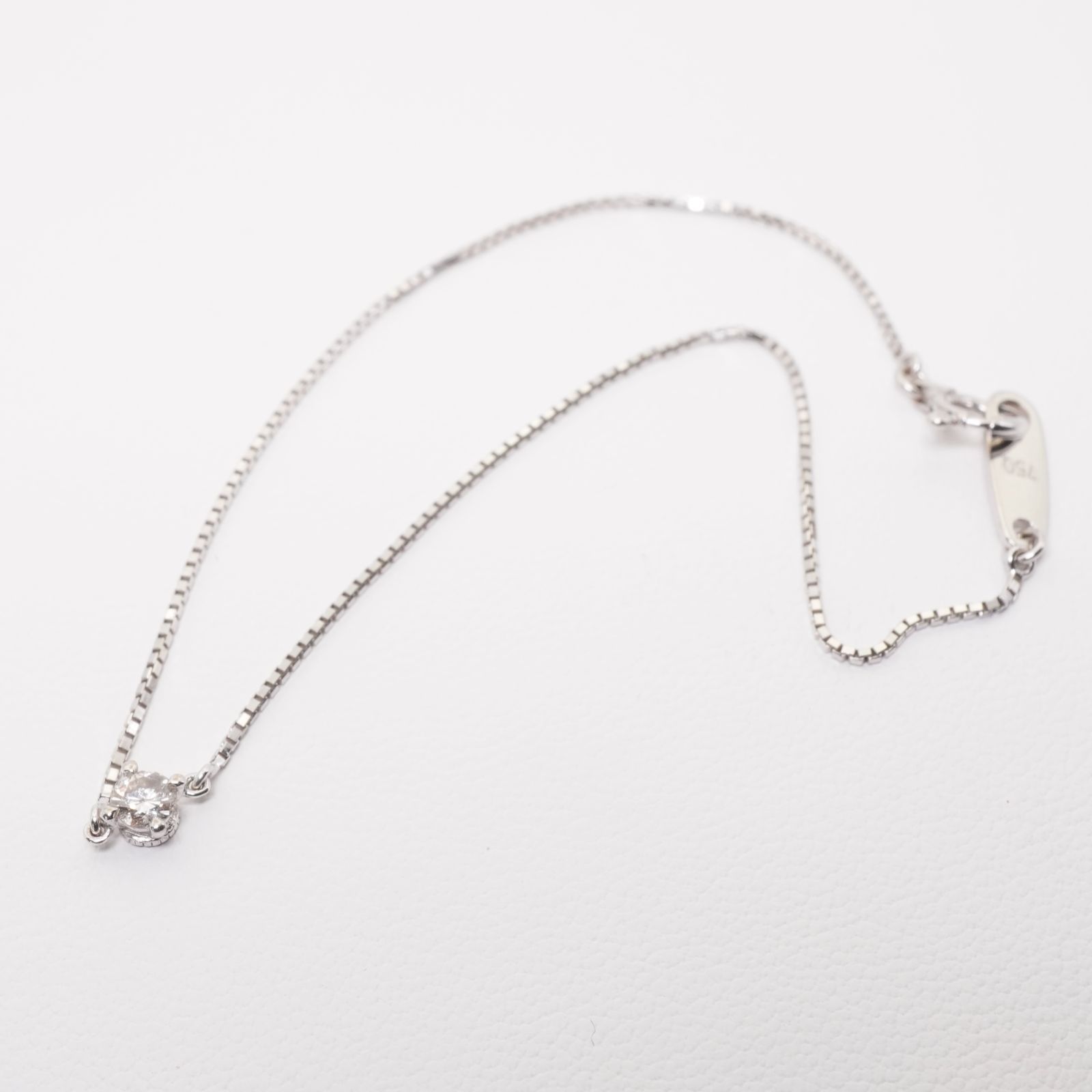 オデュース4℃ K18WG 一粒 ダイヤモンド ブレスレット/24-4071