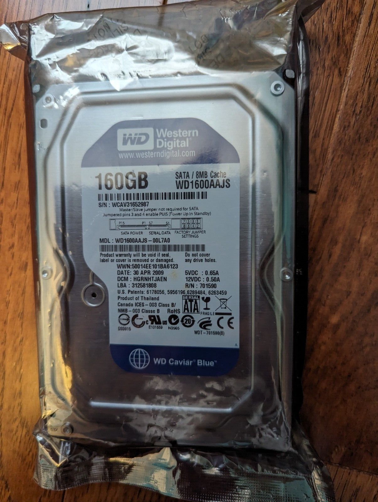 PC周辺機器 Western Digital 160GB SATA hard drive 7200rpm