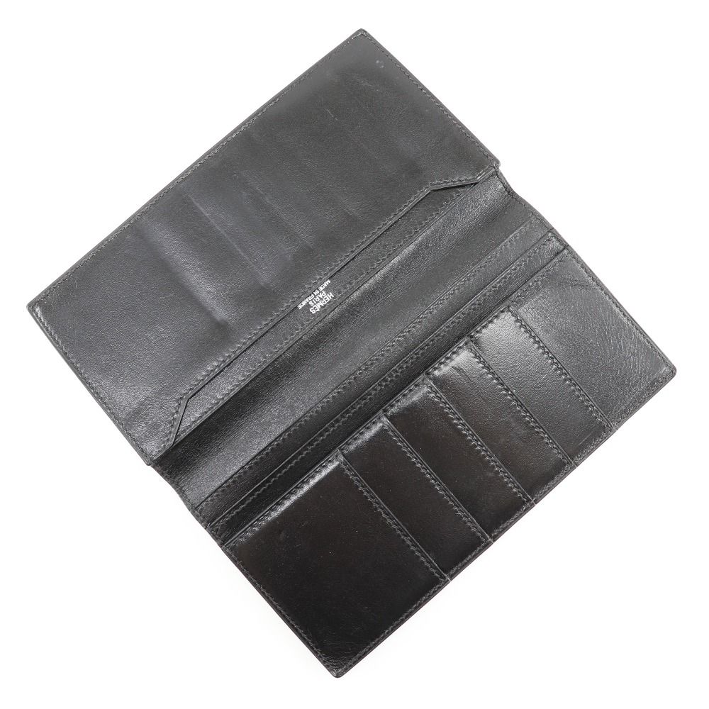 エルメスフレミングボックスカーフ HERMES】エルメス MC2 フレミング ボックスカーフ 黒 □E メンズ 長