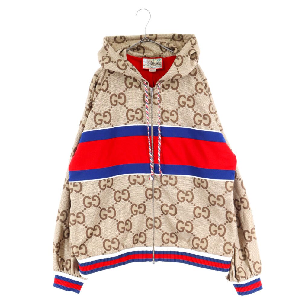 GUCCI (グッチ) 22SS ジャンボGGロゴ タイガー 総柄 ジップアップ 