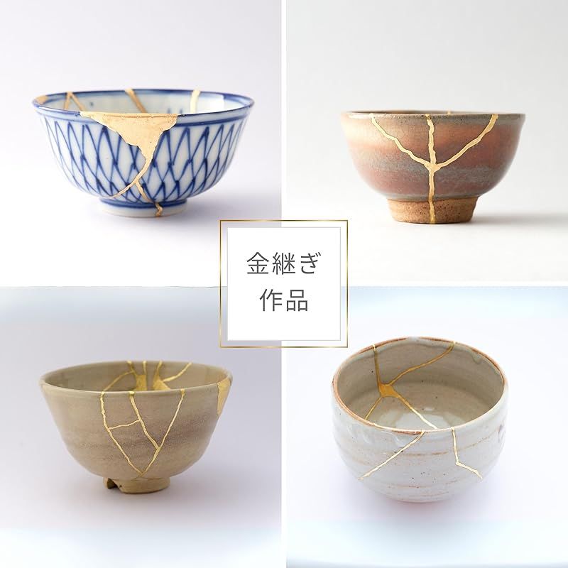 KIJIMATSU] 簡単 初心者向け 簡易金継ぎ フルセット 真鍮紛使用 金継ぎ