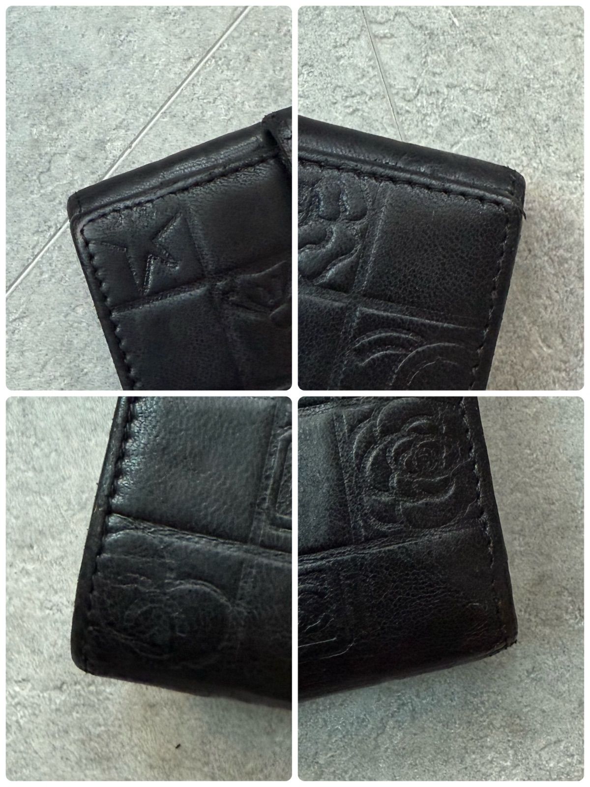 CHANEL シャネル 二つ折り財布 アイコンライン NO5 レザー ココ