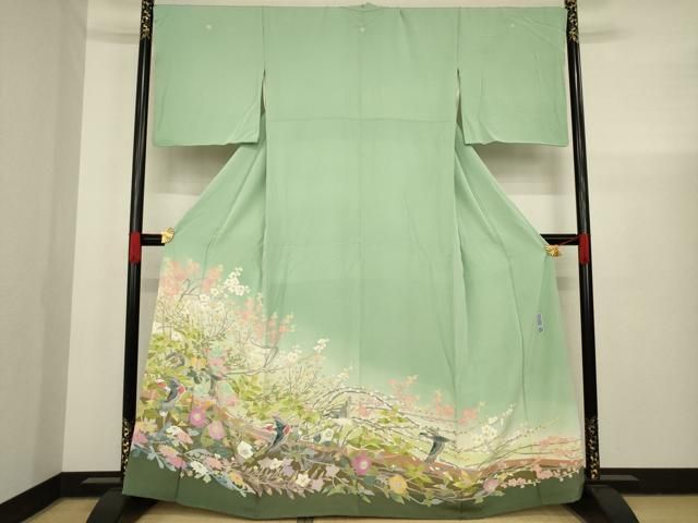 平和屋着物○本加賀友禅作家 百貫華峰 色留袖 花鳥文
