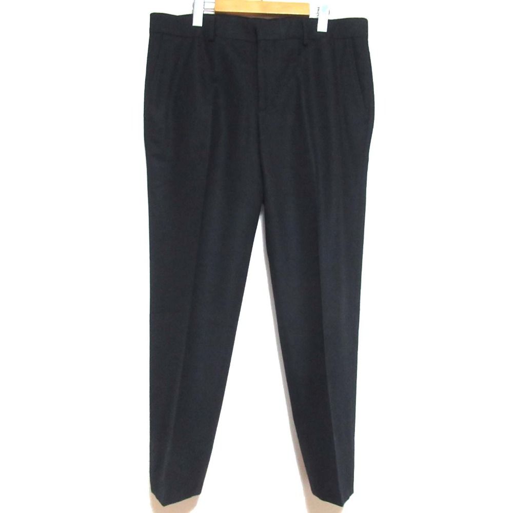 美品 HERMES エルメス ウール スラックスパンツ 46-8Rサイズ ダークネイビー メンズ 古着 中古 USED