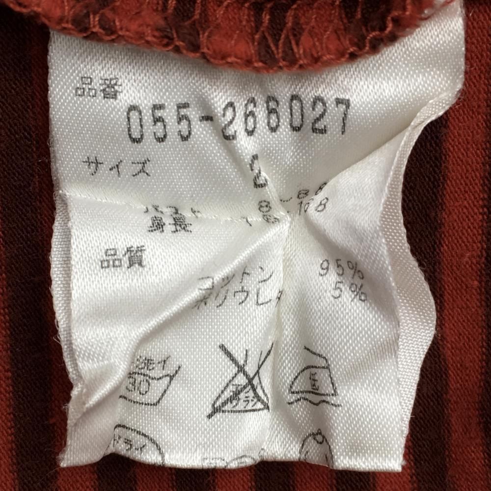パーリーゲイツ 長袖ハイネックシャツ ブラウン×オレンジ系