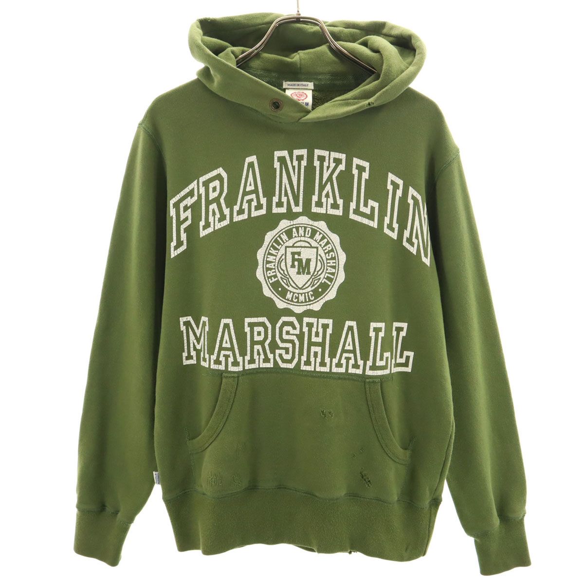 FRANKLIN&MARSHALL フランクリンマーシャル 長袖 パーカー M グリーン 