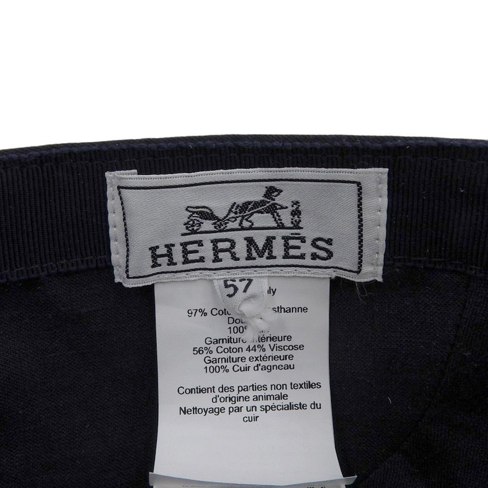 【本物保証】 超美品 エルメス HERMES ベースボールキャップ ロボットモチーフ 帽子 キャンバス ネイビー 57 本物保証】 超美品 エルメス HERMES ベースボールキャップ ロボット