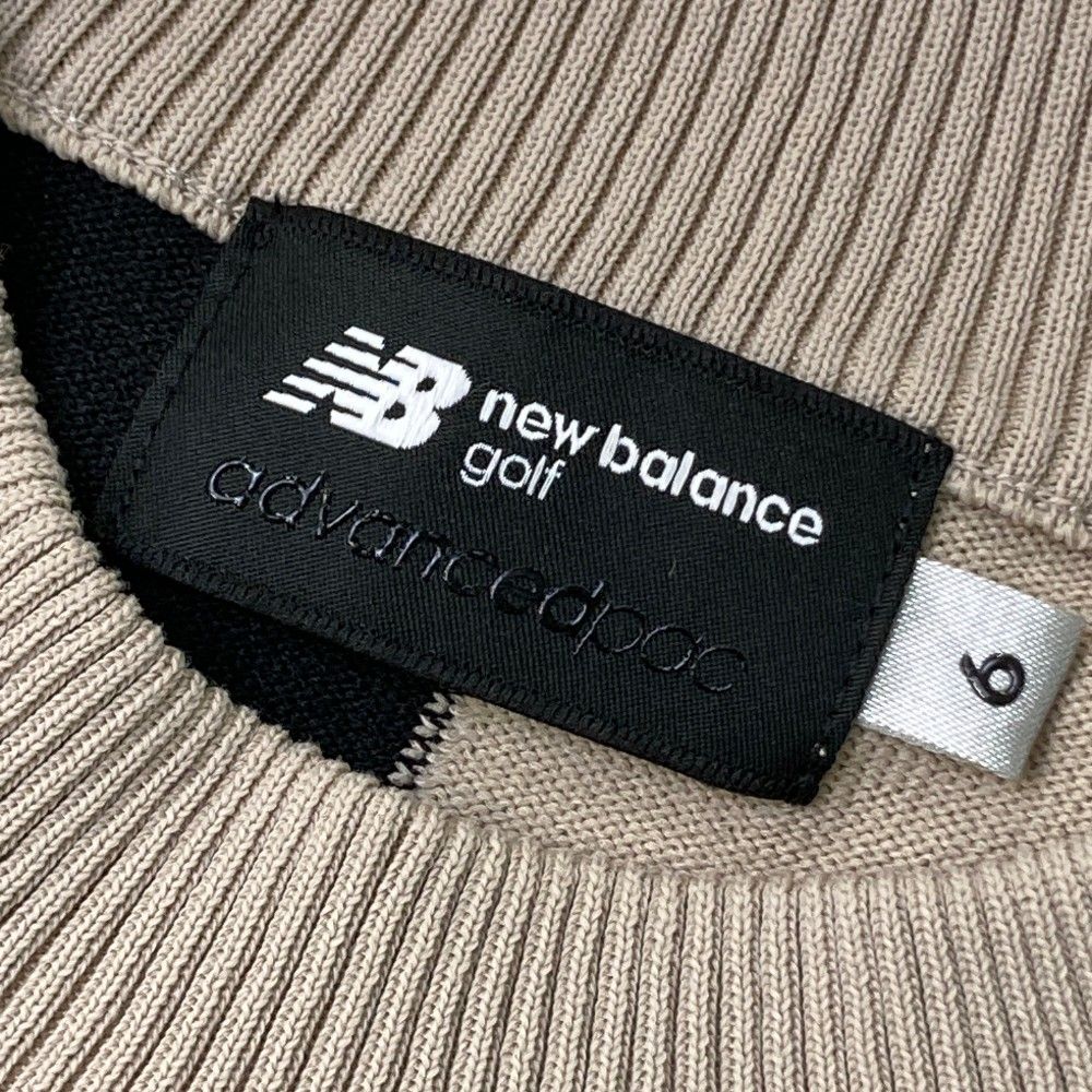 サイズ：6 NEW BALANCE GOLF ニューバランス 2024年 半袖 ニット セーター バイカラー ベージュ系 [240101428907] ゴルフウェア メンズ ストスト サイズ：6 NEW BALANCE GOLF ニューバランス 2024年 半袖 ニット