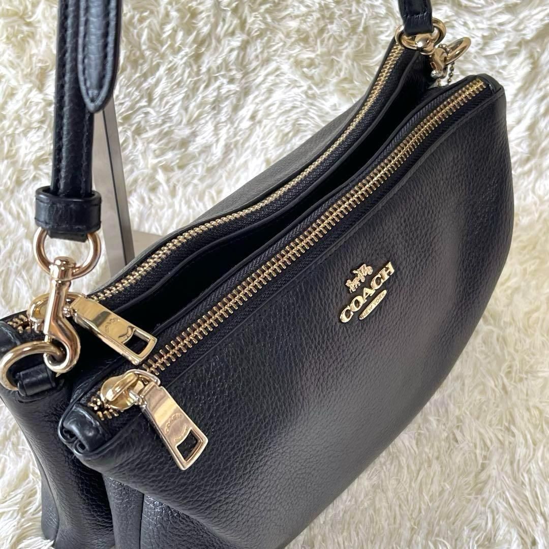 COACH コーチ ショルダーバック ペブルド ブラック 黒 シボレザー