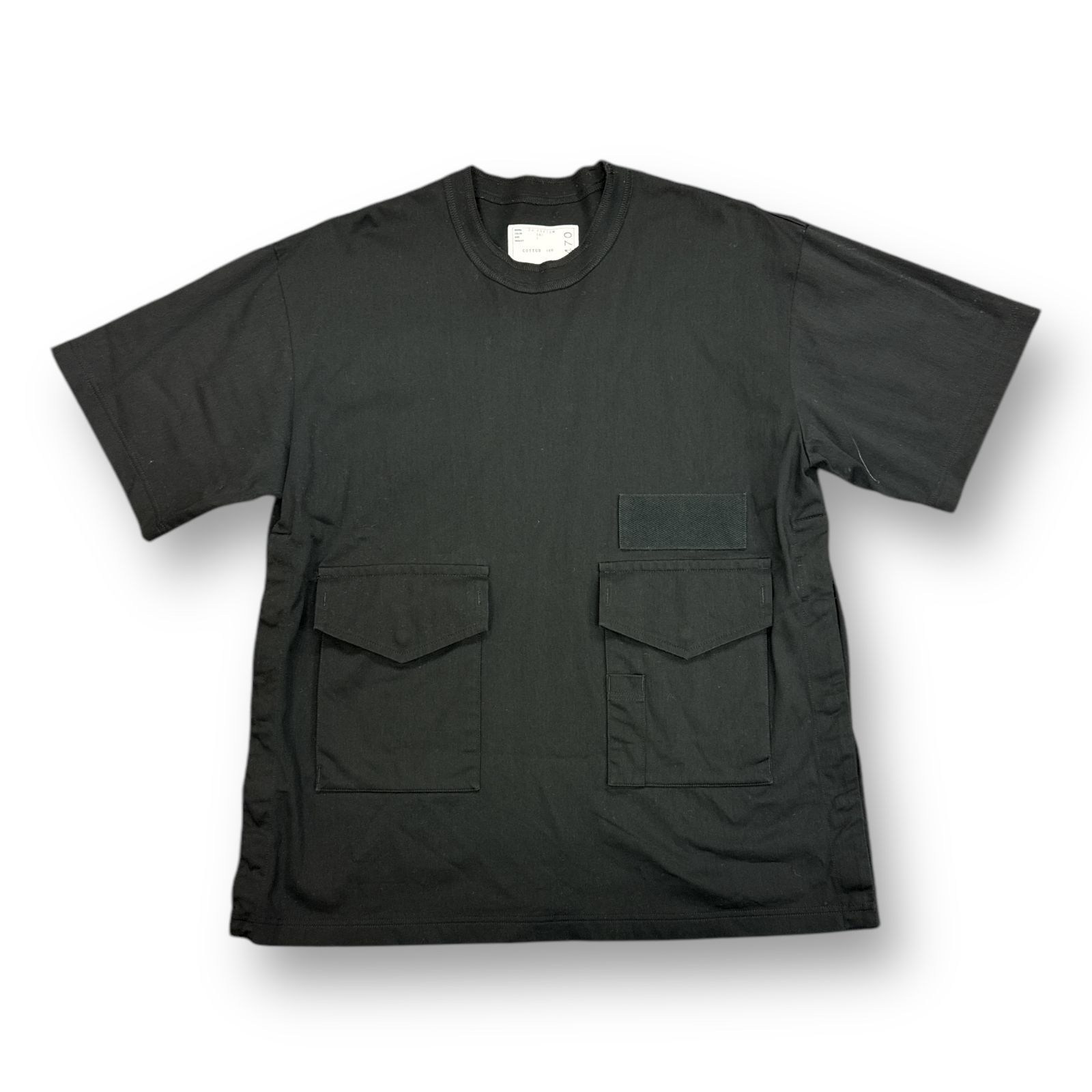 参考上代41800円 sacai 24SS Cotton Jersey T-Shirt コットンジャージーTシャツ カットソー マルチポケット サカイ 24-03470M ブラック 1 82150A6