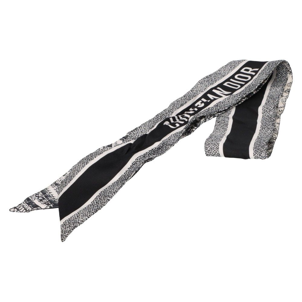 Christian Dior シルクスカーフ 白・黒 Christian Dior (クリスチャン