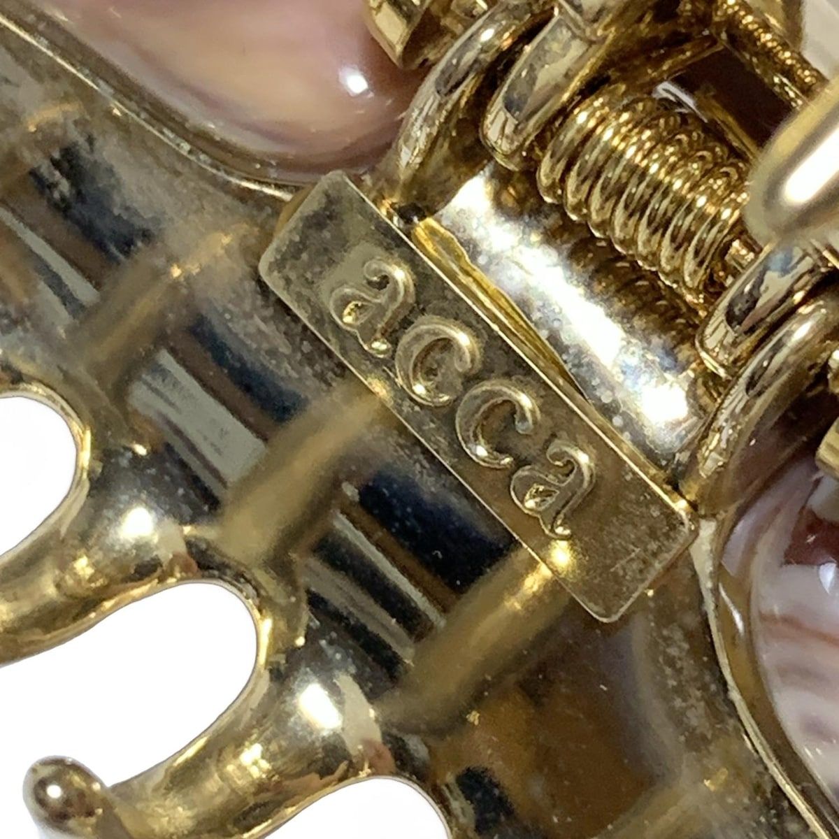 アッカ ヘアクリップ ヘアアクセサリー ミニ 花 ピンク ゴールド色