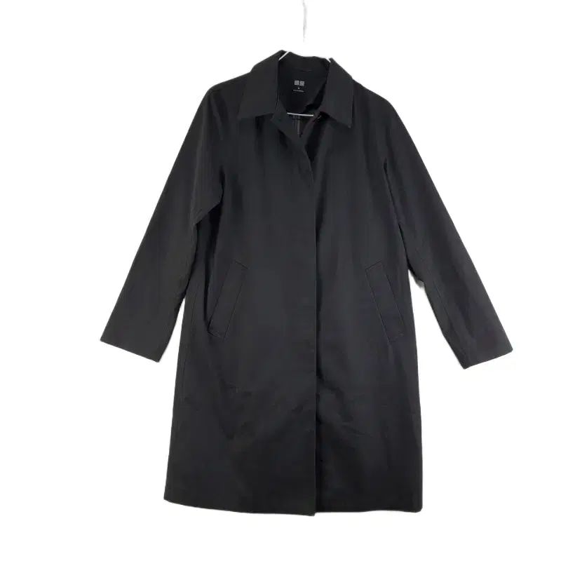 J2347 UNIQLO(ユニクロ) レディース M 黒 トレンチコート ロング