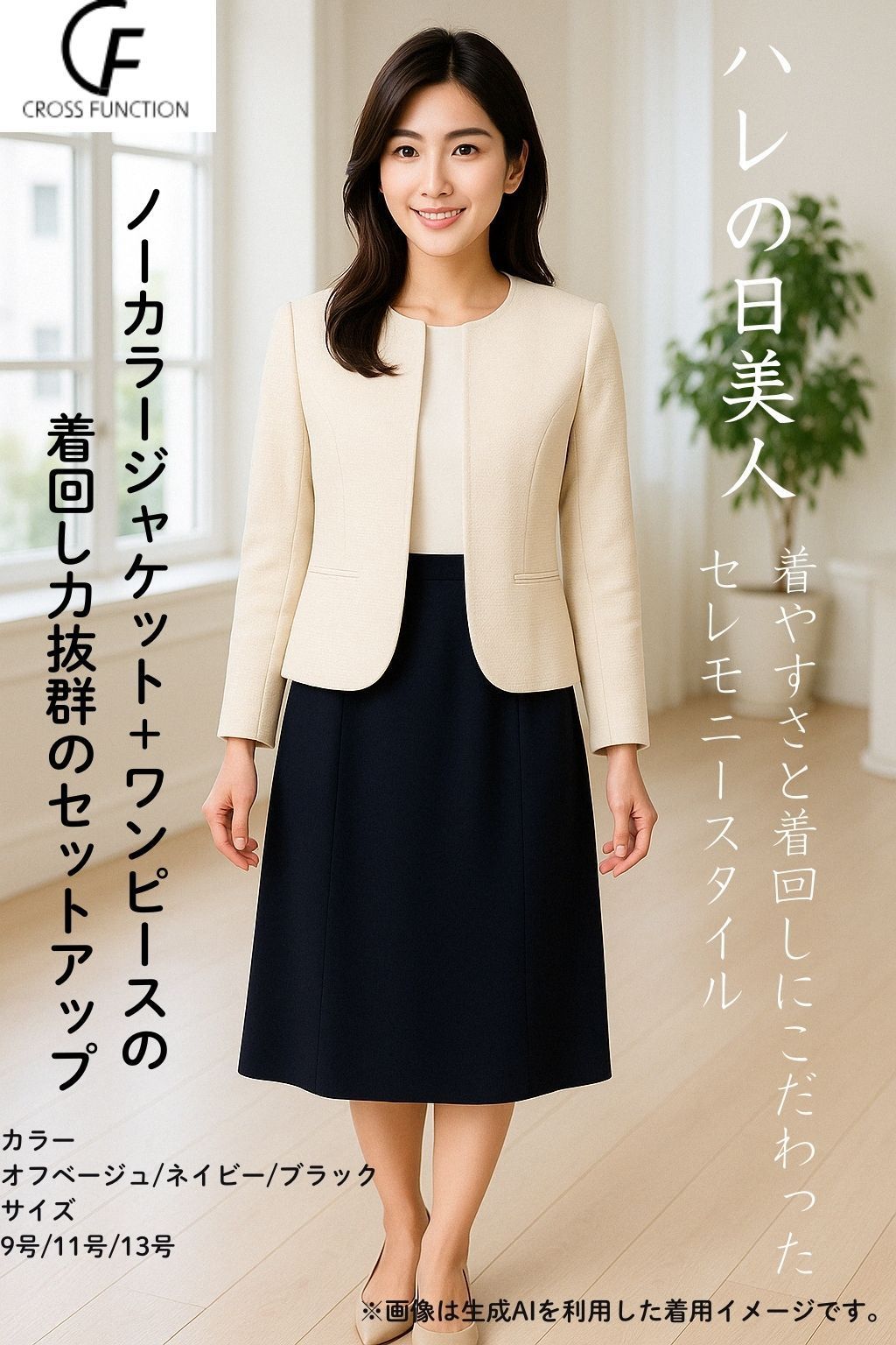 フォーマルワンピース&ジャケット 13号 13号 ジャケット 日本製 13号 ファッション LUNE SOIR ブラック