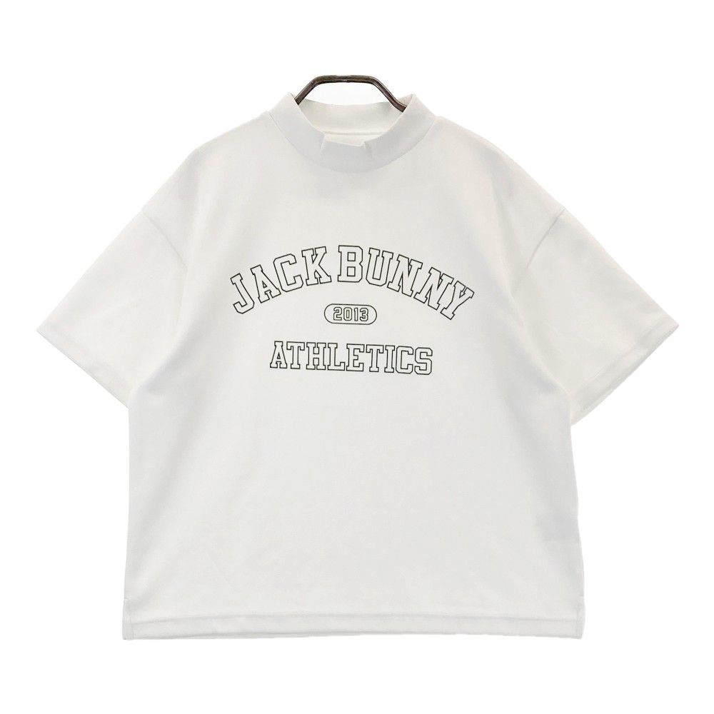 サイズ：0 JACK BUNNY ジャックバニー 263-4167342/2024年モデル ハイネック 半袖Tシャツ ロゴ ホワイト系 [240101297311]# ゴルフウェア レディース ストスト