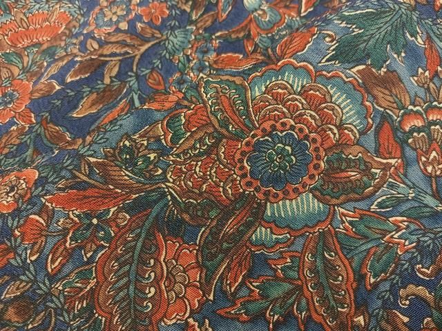 平和屋着物□上質な小紋 更紗花文 鬼しぼ縮緬 正絹 逸品 BAAV0877mz