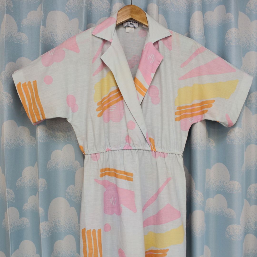 古着 カラフル 柄 ワンピース 半袖 レディース 古着 70s カラフル 古着 カラフル 柄 ワンピース 半袖 レディース 古着 70s カラフル