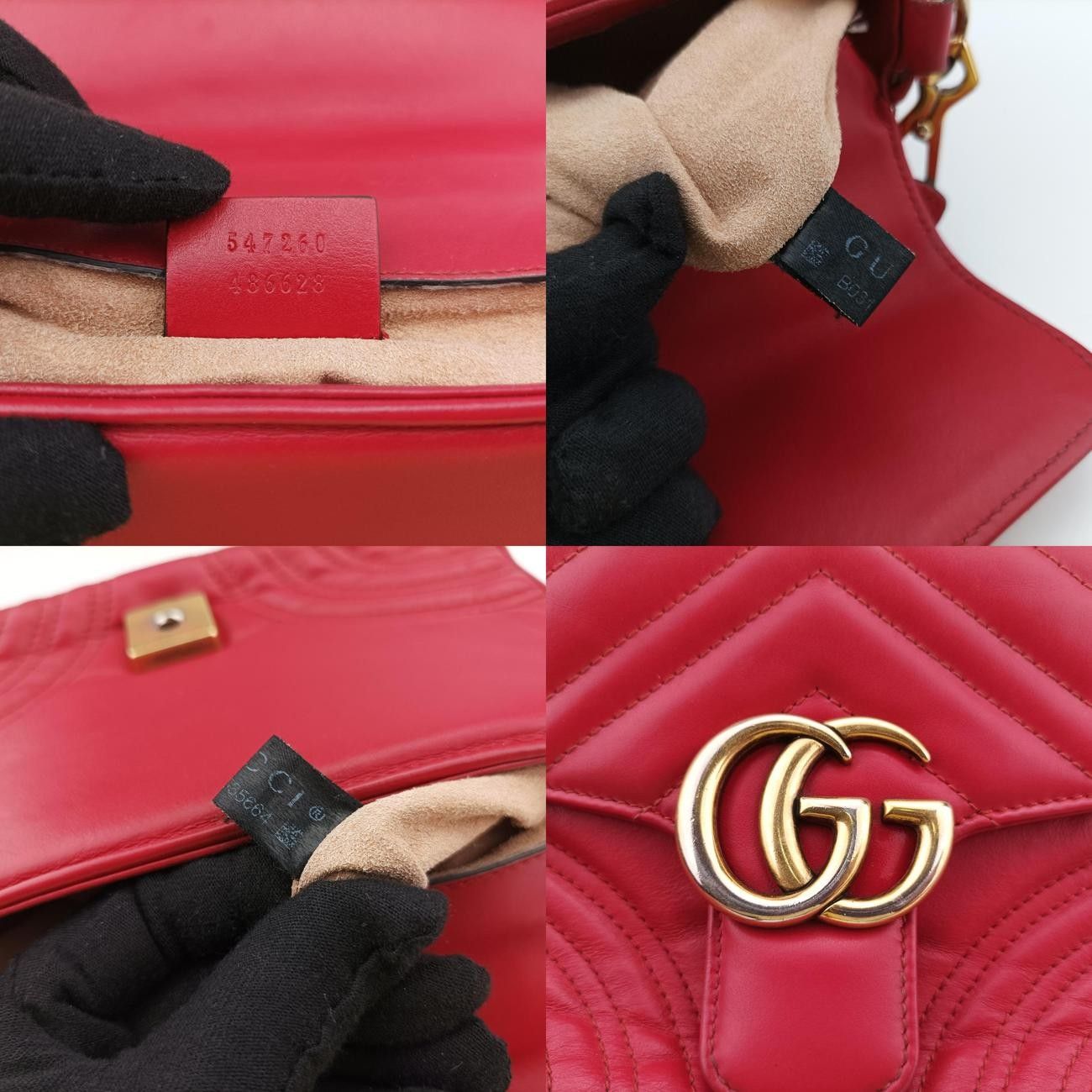 グッチGucciGGマーモントレッドレザー547260製番不明