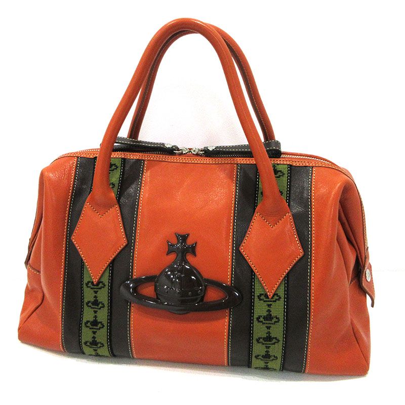 三重本店 Vivienne Westwood ヴィヴィアンウエストウッド ボストンバッグ オレンジ 121