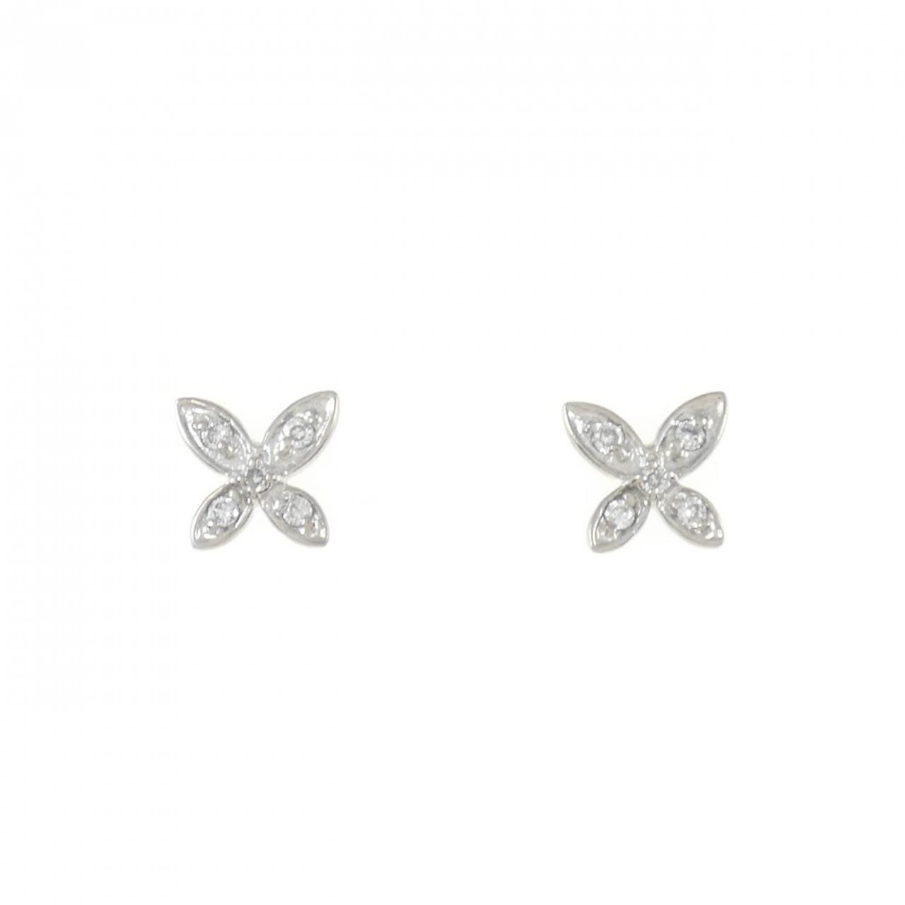 K18WG ダイヤモンド ピアス 0.06CT