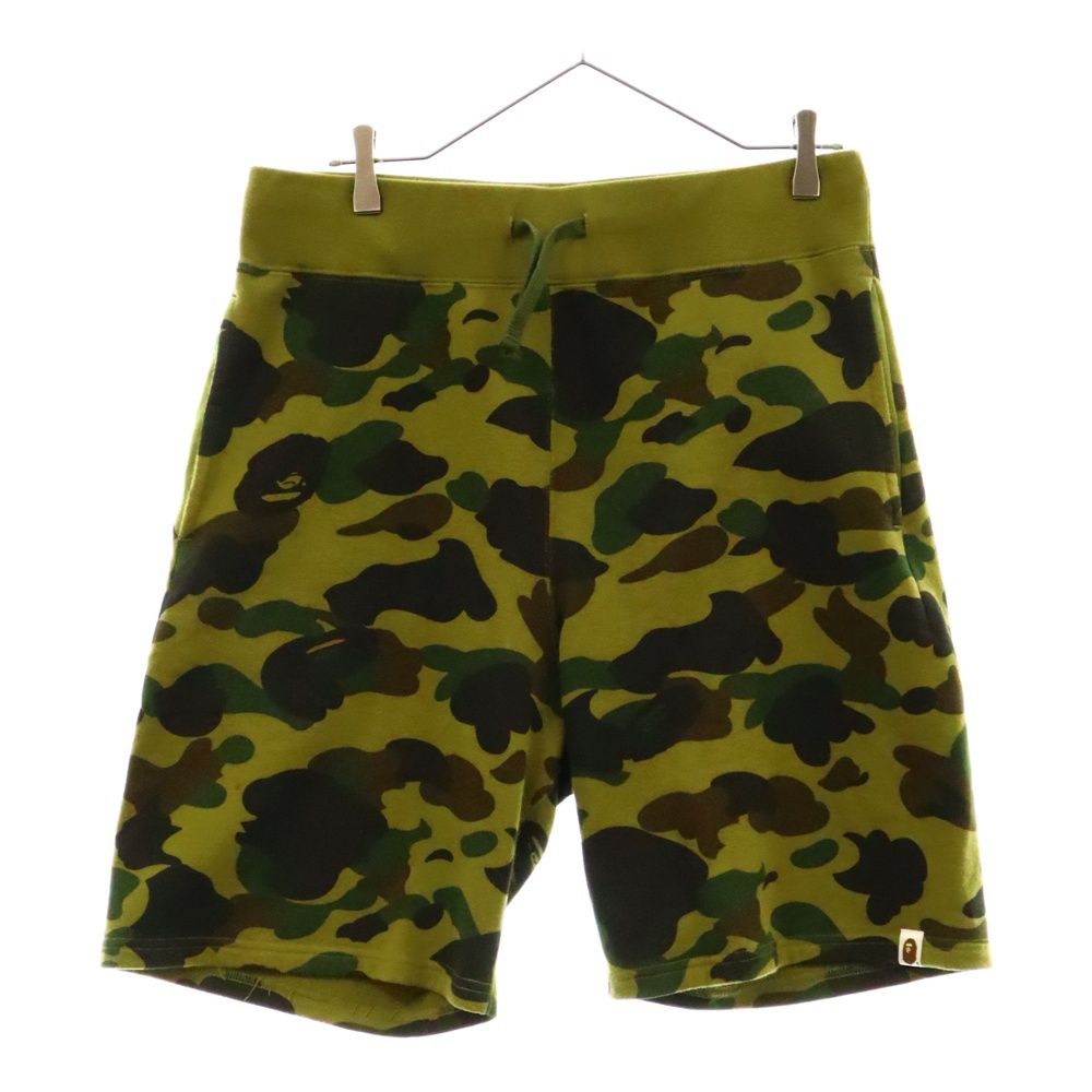 A BATHING APE (アベイシングエイプ) 1st CAMO カモ柄 迷彩 スウェット ハーフパンツ ショートパンツ カーキ