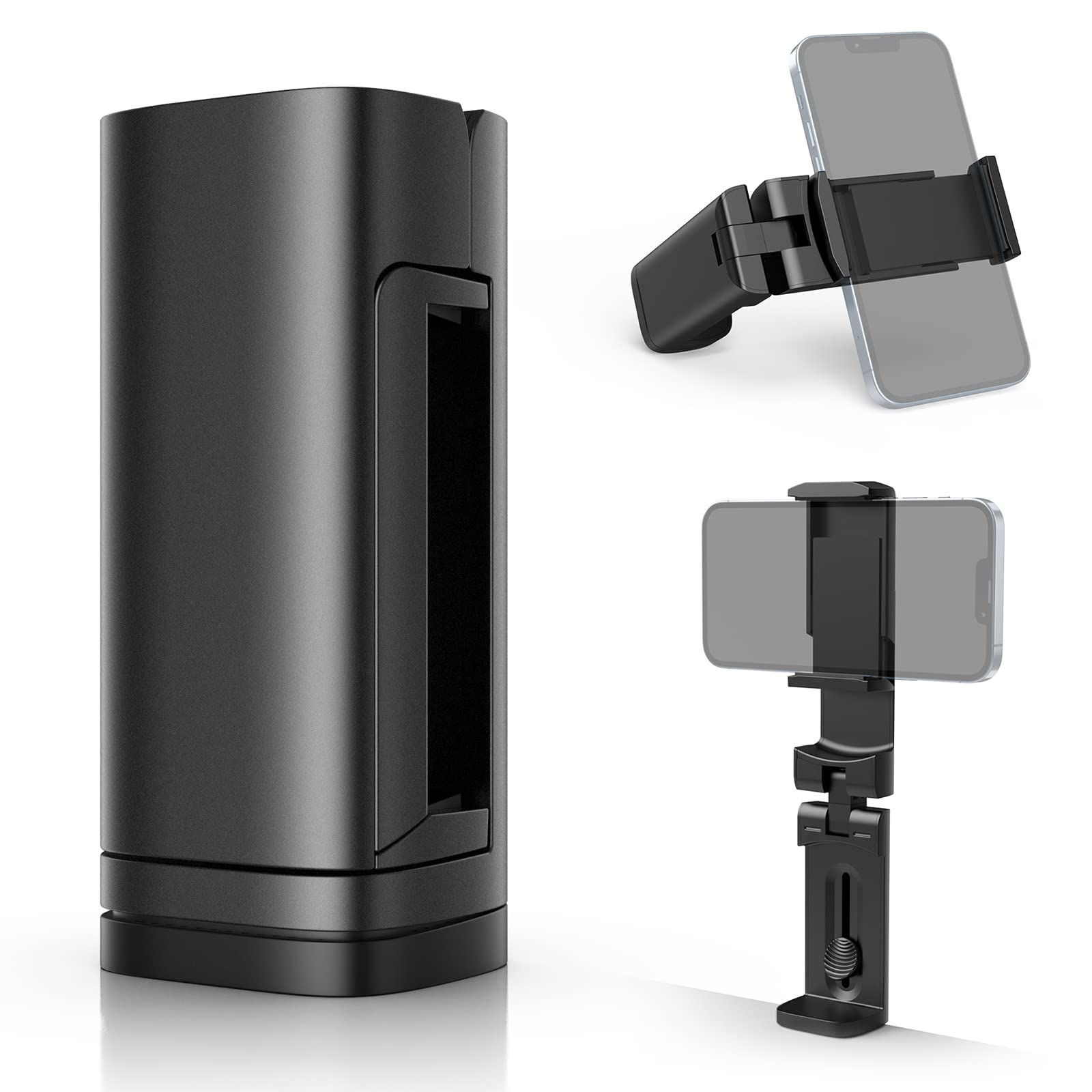 携帯ホルダー 携帯便利 コンパクト 安定性 滑り止め加工 スマフォンスタンド 全てのPhoneに対応 卓上 クリップ式 折畳小型 360度回転 キッチン リビングルーム オフィス 車載 ベット 旅行 ホルダー 用 スマホスタンド 飛行機 ブラック Kl