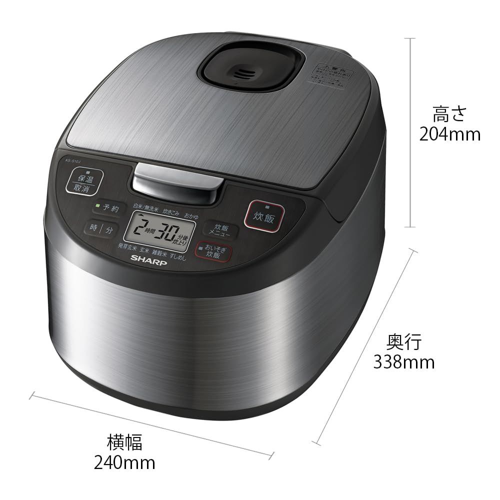 シャープ 炊飯器 マイコン方式 5.5合 黒厚釜 球面炊き シルバー KS-S 10 J-S