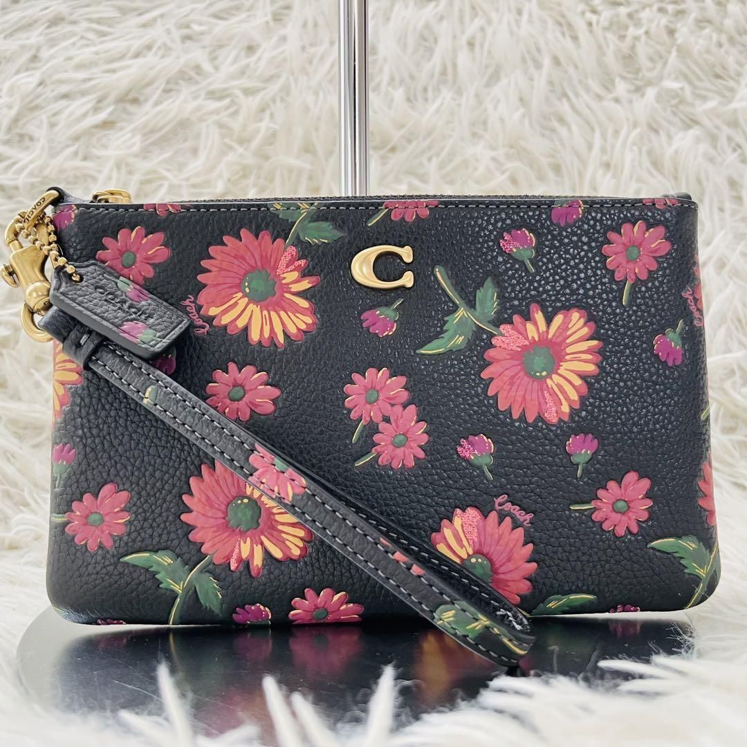 未使用級】COACH コーチ スモール リストレット・フローラル プリント ポーチ 花柄 クラッチバッグ レザー エンボスロゴ 小物入れ 花柄 -  メルカリ