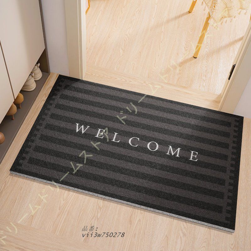 玄関マット 泥よけマット 外用 WELCOME マット 屋外 おしゃれ 幾何学 ウェルカムマット 泥落とし 洗える チェック かわいい 室内 ズレない 北欧 泥除け  vii3w750278