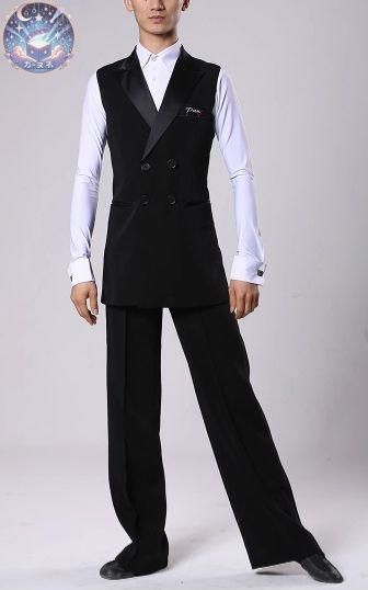 直接引き取り限定 ♥ 社交ダンス メンズベスト ブラック オーダーメイド