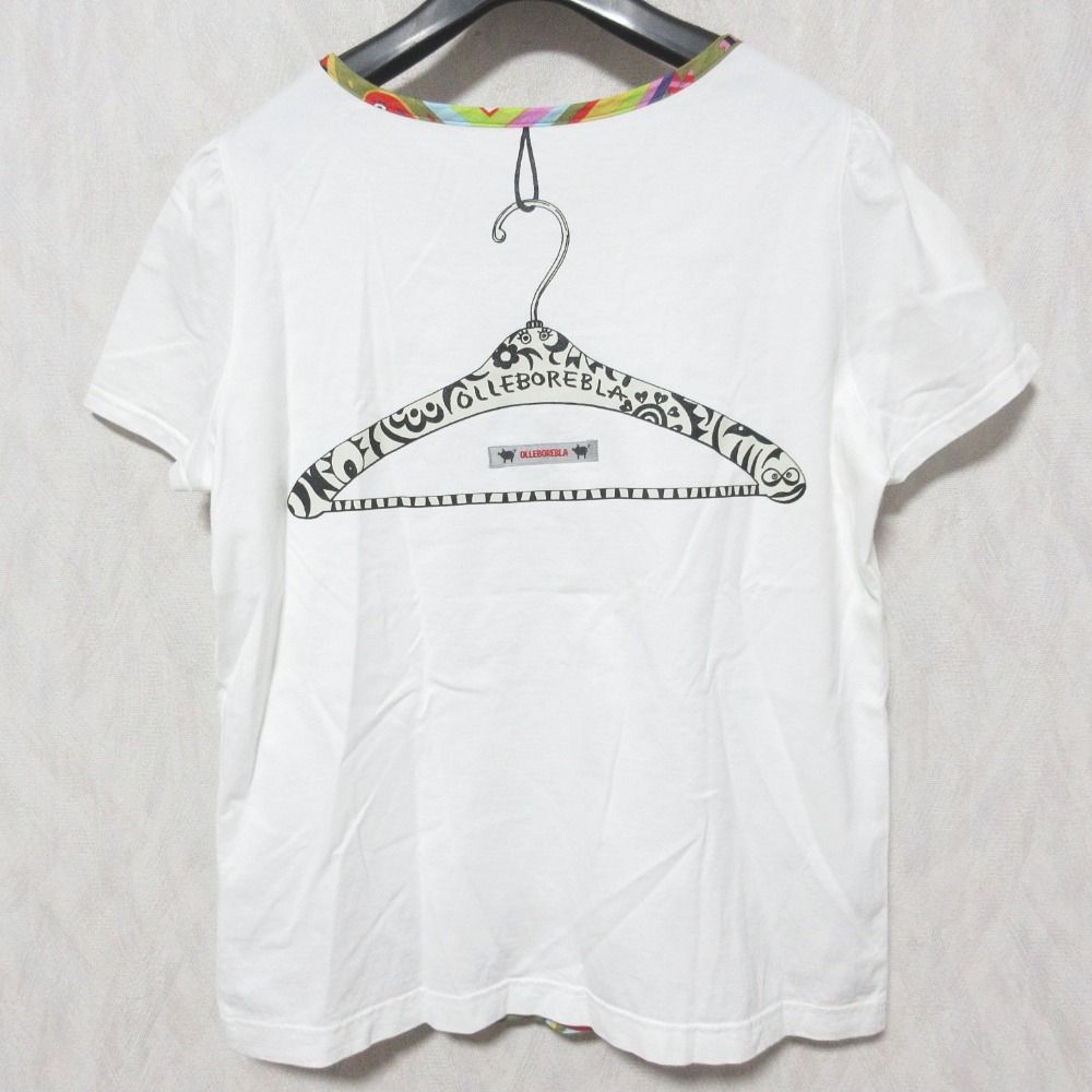 美品 OLLEBOREBLA アルベロベロ オレボレブラ ぶたさん フリルカットソー Tシャツ ホワイト レディース 古着 中古 美品 OLLEBOREBLA アルベロベロ オレボレブラ ぶたさん フリル