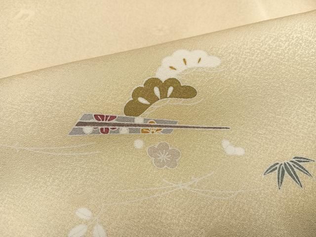 平和屋着物□訪問着 松竹梅風景文 暈し染め 正絹 逸品 BAAU3614hj