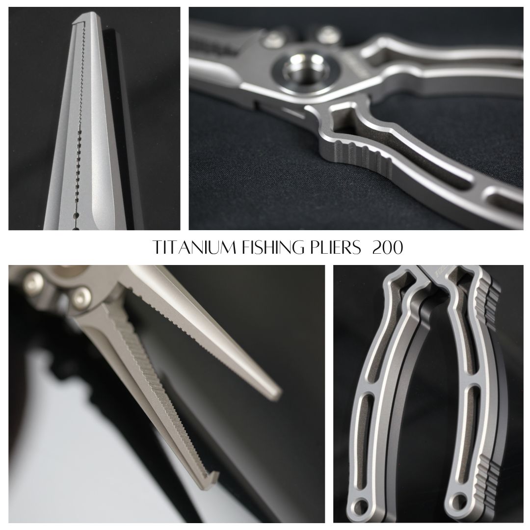 TIZENER チタン製 フィシンッグプライヤー 釣りフライヤー 防錆性 耐食性 頑丈プライヤー スプリットリング 収納ケース付き 原色