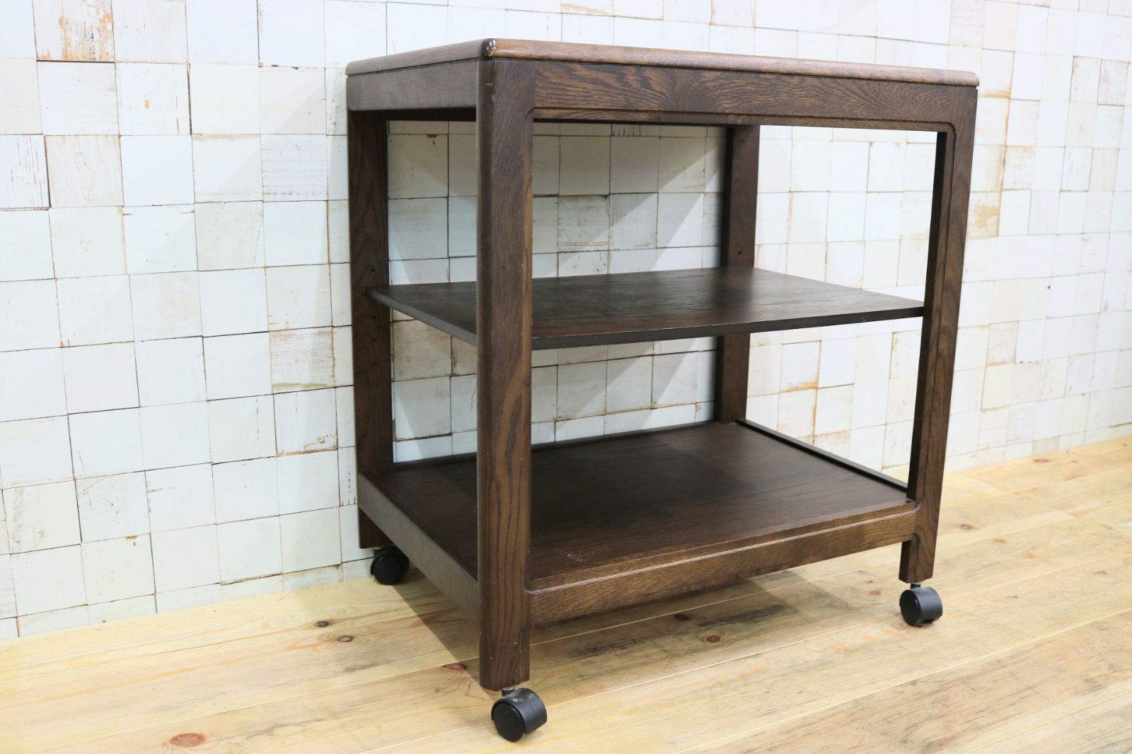 GMIK519◯karimoku | カリモク 木製 ワゴン キッチンワゴン トロリーワゴン サイドテーブル ラック キャスター レトロ 国産家具