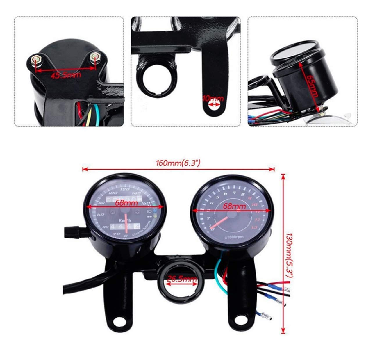 ホンダ　モンキー　6v？12v？機械式タコメーター、カムカバー4mini 当時物 ホンダ モンキー 6v？12v？機械式タコメーター、カムカバー4mini